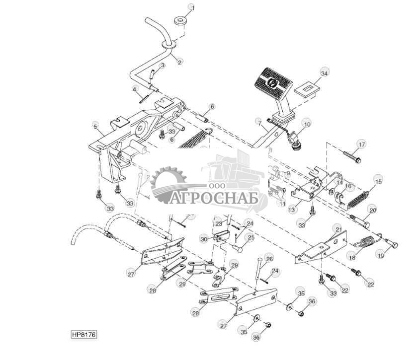 Педаль тормоза, стояночный 